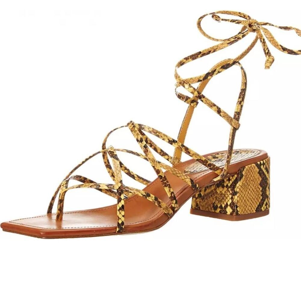 Jessica Simpson Ivelle Block Heeled Strappy Sandal Yellow Size 9.5